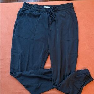 Lou & Grey Dark Gray/Black Elastic Waist crop Pants